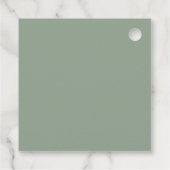 Sage Green Modern Arch Minimalist Baptism Square フェイバータグ (裏面)