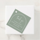 Sage Green Modern Arch Minimalist Baptism Square フェイバータグ (インサイチュ)