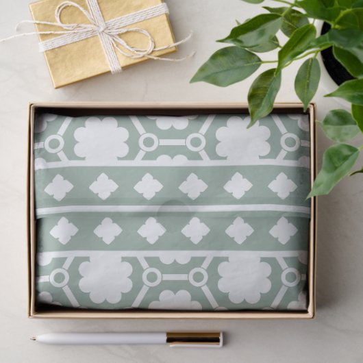 Sage Green Modern Bone Inlay Decoupage Paper 薄葉紙 (ギフト)