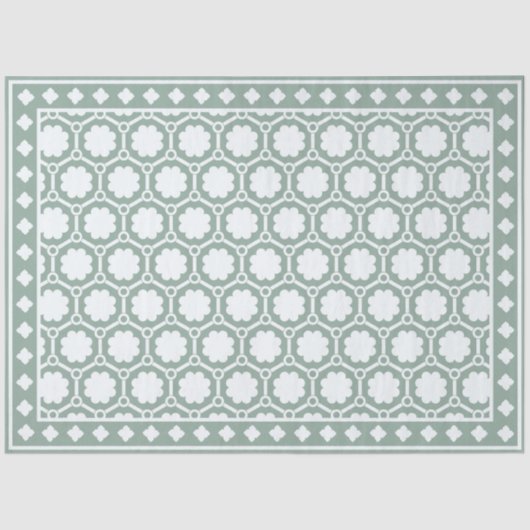 Sage Green Modern Bone Inlay Decoupage Paper 薄葉紙 (正面)