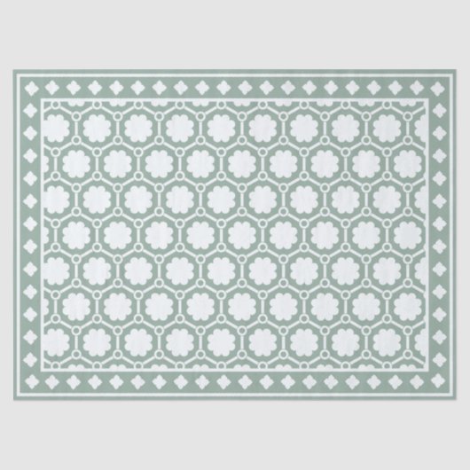 Sage Green Modern Bone Inlay Decoupage Paper 薄葉紙 (正面)