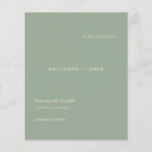 Sage Green Modern Budget Wedding Save the Date チラシ (正面)