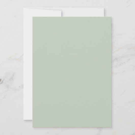 Sage Green Modern Classic French Frame Wedding  招待状 (裏面)
