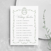Sage Green Modern Classic French Wedding Timeline プログラム