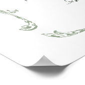 Sage Green Modern Classic French Wedding Timeline ポスター (角)