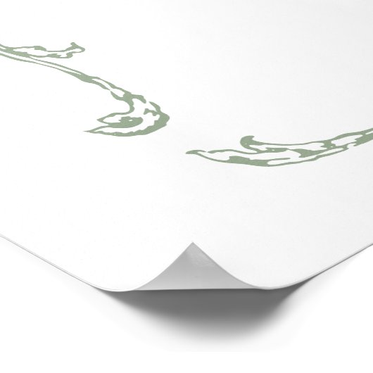 Sage Green Modern Classic French Wedding Welcome ポスター (角)