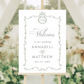 Sage Green Modern Classic French Wedding Welcome ポスター