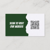 Sage Green Modern Elegant QR Business Card 名刺 (裏面)