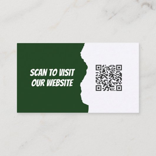 Sage Green Modern Elegant QR Business Card 名刺 (裏面)