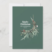 Sage green modern elegant watercolor botanical シーズンカード (正面)