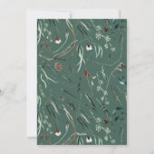 Sage green modern elegant watercolor botanical シーズンカード (裏面)