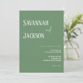 Sage Green Modern Elegant Wedding Invitation 招待状 (スタンド正面)