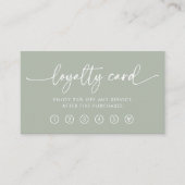 Sage Green | Modern Handwritten Script ロイヤリティカード (正面)