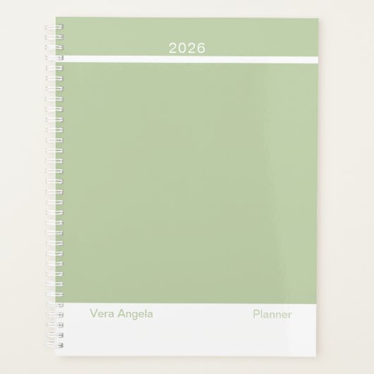 Sage Green Modern Layout Large プランナー手帳 (正面)