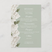 Sage Green Modern Luxury Floral Wedding エンクロージャーカード (正面)