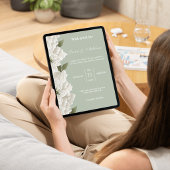 Sage Green Modern Luxury Floral Wedding 招待状