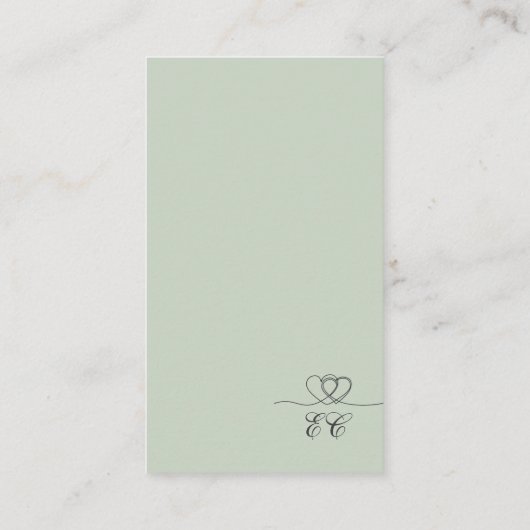 Sage Green Modern Mix and Match Wedding RSVP Card 名刺 (裏面)
