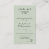 Sage Green Modern Mix and Match Wedding RSVP Card 名刺 (正面)
