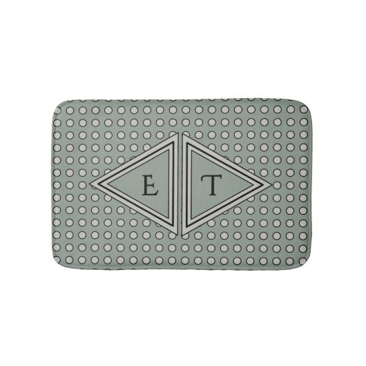 Sage Green Modern Monogram Decor バスマット (正面)