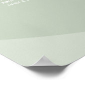 Sage Green Modern Monogram Wedding Seating Chart ポスター (角)