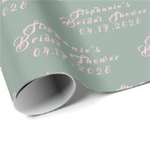  sage green modern pattern wedding bridal shower ラッピングペーパー (ロールコーナー)