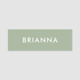 Sage Green Modern Script Custom Employee ID 名札