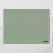 Sage Green Modern Wedding Foil Enclosure Card 箔招待状ポストカード (裏面)