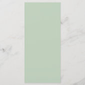  Sage Green Modern Wedding Menu Card メニュー (裏面)