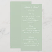  Sage Green Modern Wedding Menu Card メニュー (正面/裏面)