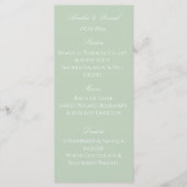  Sage Green Modern Wedding Menu Card メニュー (正面)