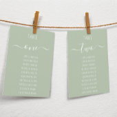 Sage Green Modern White Script Seating Chart Card