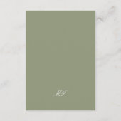 Sage Green Monogramのクラシック詳細情報 エンクロージャーカード (裏面)