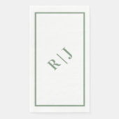 Sage Green Monogramイニシャルホワイトスクリプ結婚ト (正面)