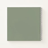 Sage Green Monogramスクエレガントリプト名イニシャル ノートブック (裏面)
