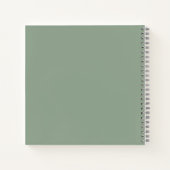 Sage Green Monogram エレガント Sketchbookノートブック ノートブック (裏面)