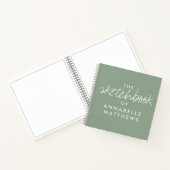 Sage Green Monogram エレガント Sketchbookノートブック ノートブック (内部)