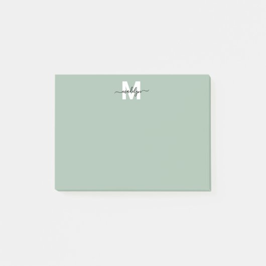 Sage Green Monogram ポストイット (正面)