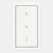 Sage Green Monogram Ampersand Initials Wedding (正面)