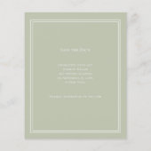 Sage green monogram budget wedding Save the Date  チラシ (裏面)