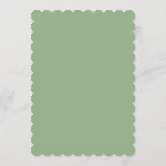 Sage Green Monogram Initials Classy Simple Wedding 招待状 (裏面)