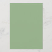 Sage Green Monogram Initials Elegant Wedding 招待状 (裏面)
