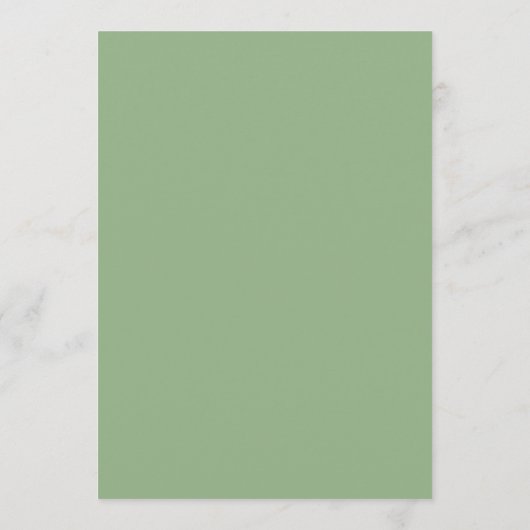 Sage Green Monogram Initials Elegant Wedding 招待状 (裏面)