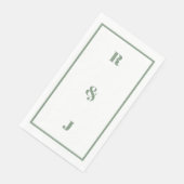 Sage Green Monogram Initials Letter Trendy Wedding (コーナー)