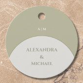 Sage Green Monogram Japandi's 結婚 Thank You フェイバータグ