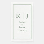 Sage Green Monogram Name Elegant Minimal Wedding (正面)