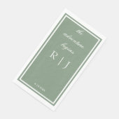 Sage Green Monogram Quote Script Text Wedding (コーナー)