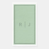 Sage Green Monogram Script Initials Letter Wedding (正面)