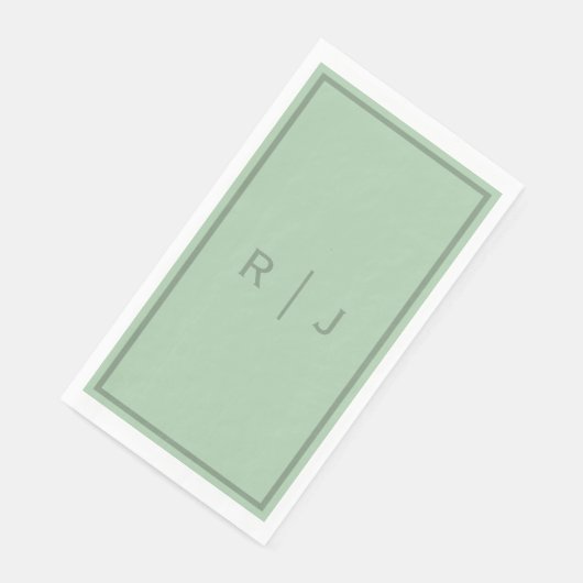 Sage Green Monogram Script Initials Letter Wedding (コーナー)