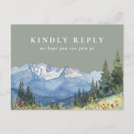 sage green mountain song request RSVP はがき インビテーションポストカード