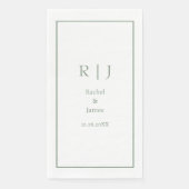 Sage Green Name Monogram Minimal Elegant Wedding (正面)